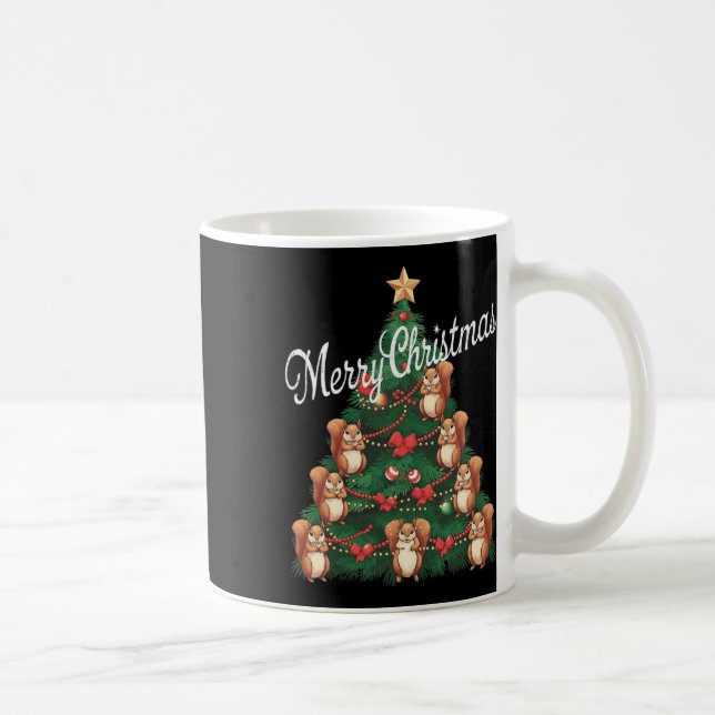 Squirrel Xmas Tree Squirrel Christmas Tree  Coffee Mug (Right)