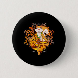 Squirrel Yoga Meditation  6 Cm Round Badge