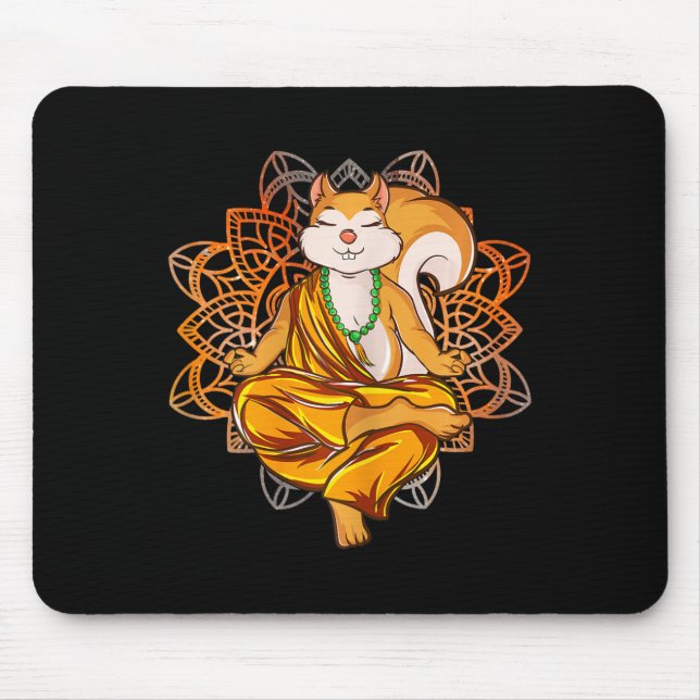 Squirrel Yoga Meditation  Mouse Pad (Front)