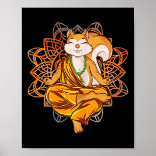 Squirrel Yoga Meditation Poster