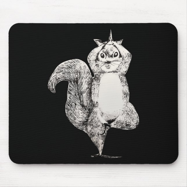 Squirrel Yoga  Mouse Pad (Front)