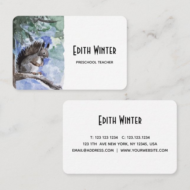 squirrell painting business card (Front/Back)