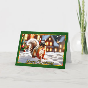 Squirrelly Wishes Christmas Card