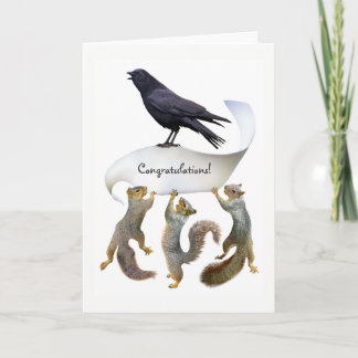 Squirrels and Crow Congratulations Card