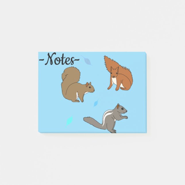 Squirrels Blue Post-it Notes (Front)