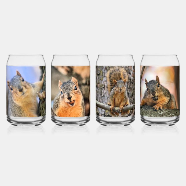 Squirrels Can Glass (Front)