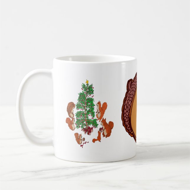 Squirrels Christmas Coffee Mug (Left)