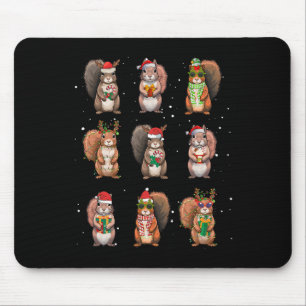 Squirrels Christmas Lights Decor Funny Squirrel Lo Mouse Pad