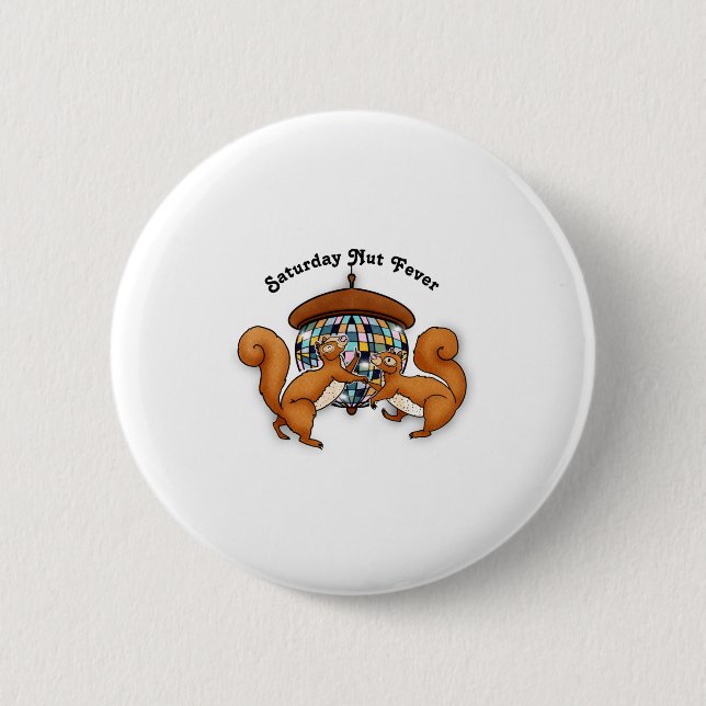 Squirrels Disco Funny Party  6 Cm Round Badge (Front)
