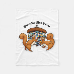 Squirrels Disco Funny Party  Fleece Blanket