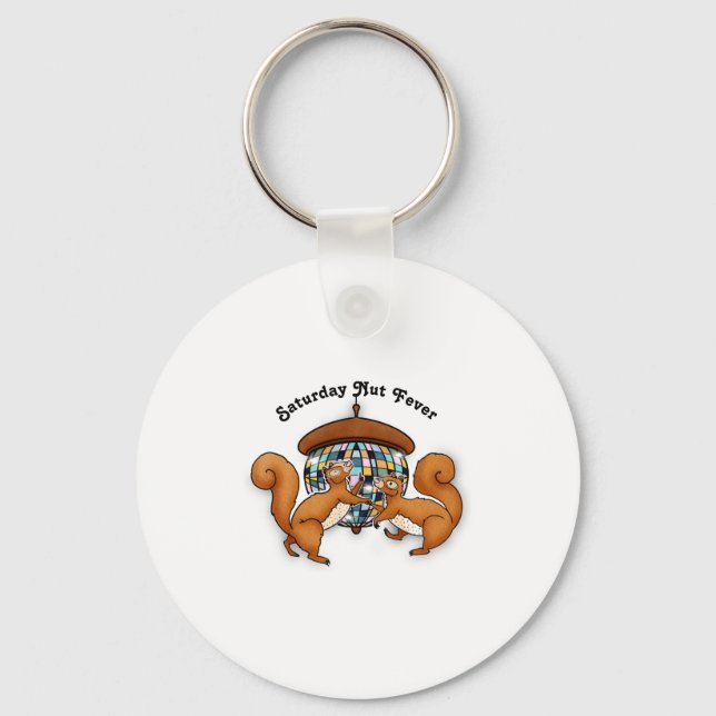 Squirrels Disco Funny Party  Key Ring (Front)