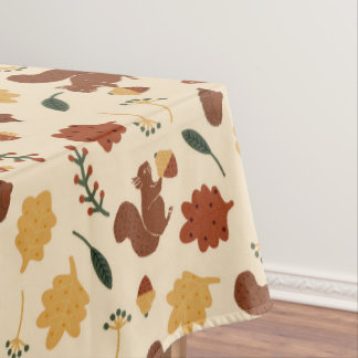Squirrels Fall Forest Tablecloth