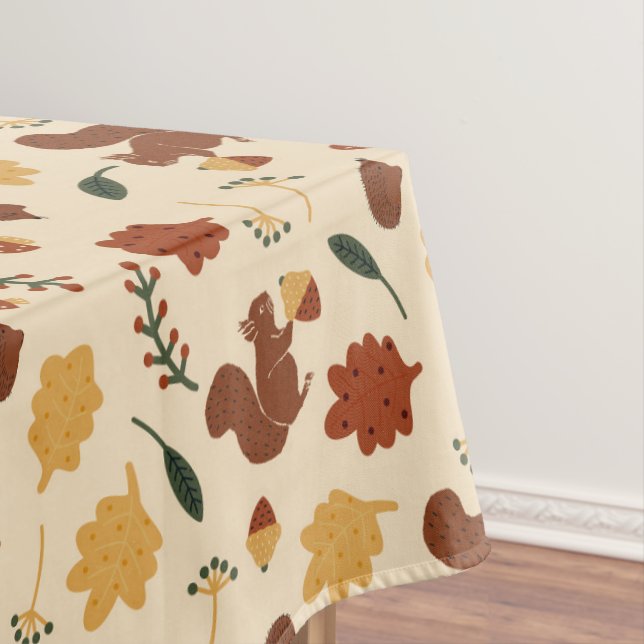 Squirrels Fall Forest Tablecloth (In Situ)
