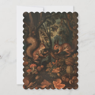 Squirrels - Flat Invitation size 12.7 cm x 17.8 cm