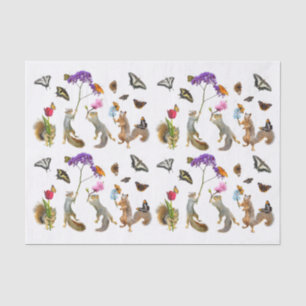 Squirrels, Flowers and Butterflies Tissue Paper