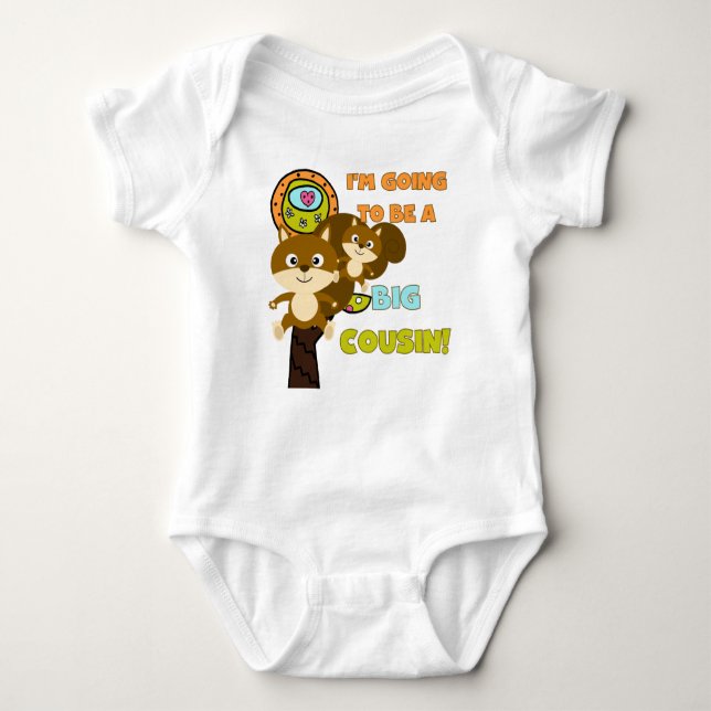 Squirrels Future Big Cousin Baby Bodysuit (Front)