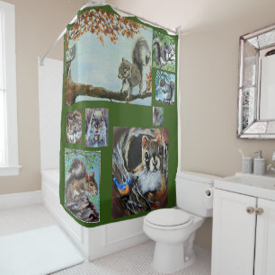 Squirrels galore shower curtain