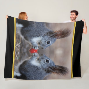 Squirrels in love fleece blanket