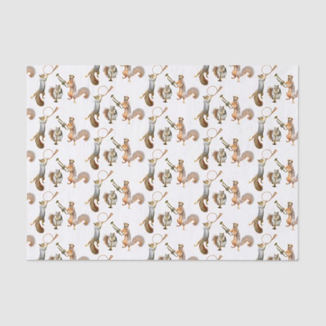 Squirrels Musicians Tissue Paper (Front)