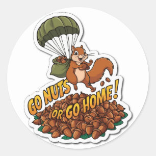 Squirrel's Nutty Adventure - Acorn Skydiving Classic Round Sticker