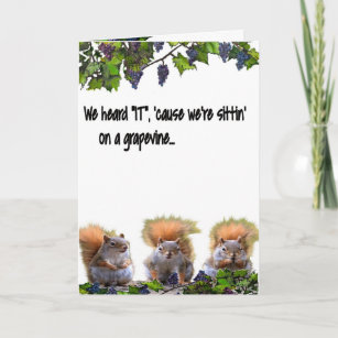 SQUIRRELS ON GRAPEVINE CARD