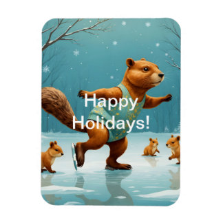 Squirrels on Ice Magnet