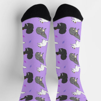 Squirrels purple socks