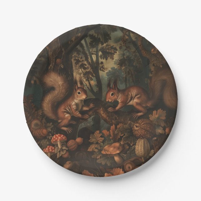 Squirrels - Round Paper Plates (Front)