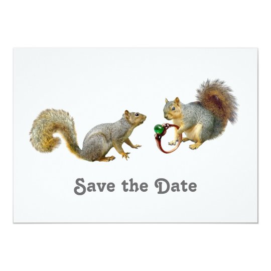 Squirrels Save the Date Card