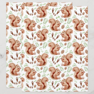 Squirrels Scrapbook Paper