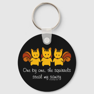 Squirrels steal my sanity Black Key Ring