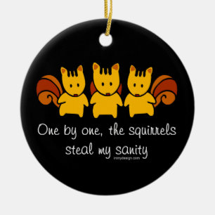 Squirrels steal my sanity ceramic ornament