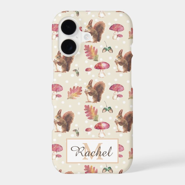 Squirrels & Toadstools Autumn Pattern Personalised (Back)