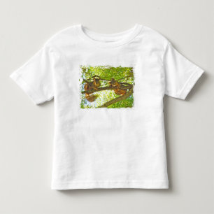 Squirrels watching child's t-shirt