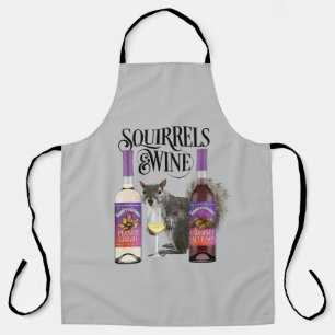 Squirrels & Wine - Funny Squirrel Lover and Wine D Apron