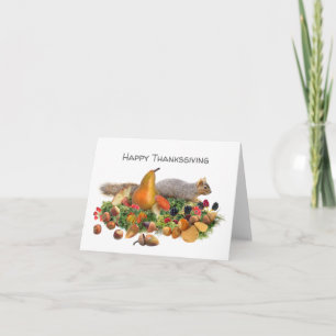 Squirrels with Chestnuts Thanksgiving Card