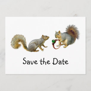 Squirrels with Ring Save the Date