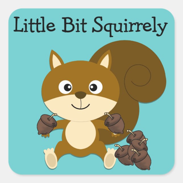 Squirrely Square Sticker (Front)