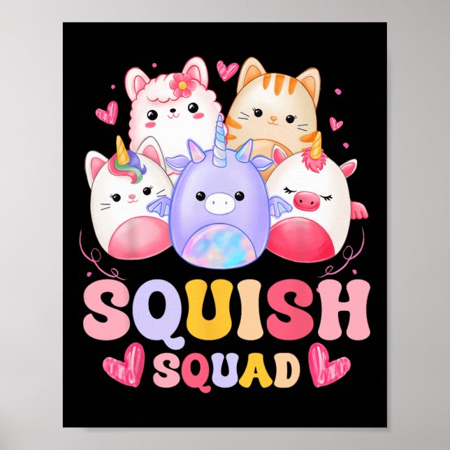 Squish Squad Birthday For Girls Kids Toddlers Groo Poster (Front)