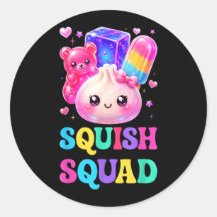 Squish Squad Cute Kawaii Dumpling Rainbow Candy Classic Round Sticker