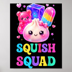 Squish Squad Cute Kawaii Dumpling Rainbow Candy Poster