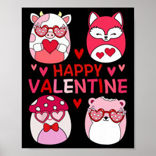 Squish Squad Happy Valentine Gifts For Kids Woman Poster