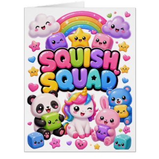 Squish Squad Sparkly Rainbow Panda Unicorn Cute