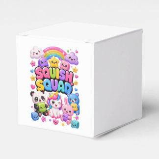 Squish Squad Sparkly Rainbow Panda Unicorn Cute Favour Box