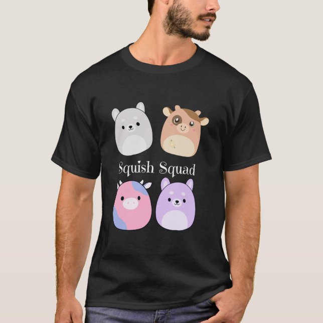 Squish Squad Stuffed Animal Mallow Plush Collector T-Shirt (Front)