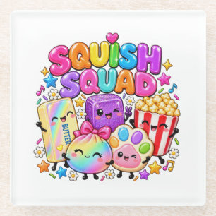 Squish Squad Viral Squishies Popcorn Butter Dumpli Glass Coaster