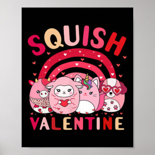 Squish Valentine Squad Gifts Cute For Kids Woman L Poster