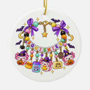 Squishes Beaded Bracelet Halloween Moon Dough Butt Ceramic Ornament