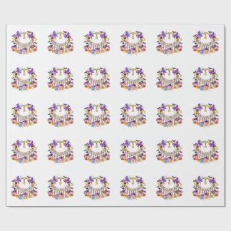 Squishes Beaded Bracelet Halloween Moon Dough Butt Wrapping Paper