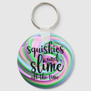 Squishies & Slime Pastel Rainbow Swirl Key Ring